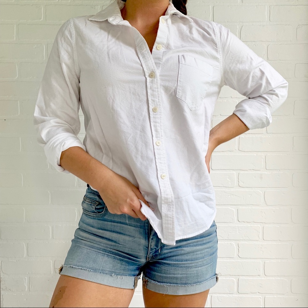 Classic White J Crew Oxford Button Down